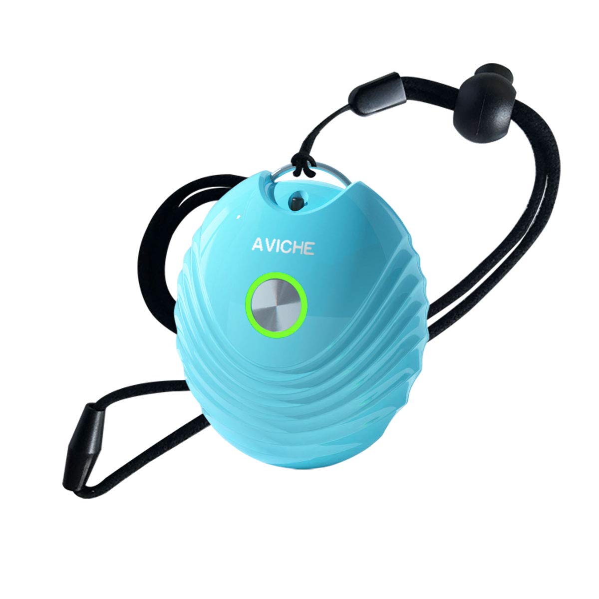 Aviche Personal Air Purifier | Rechargeable and Portable Necklace Negative Ion Generator | Purifies Air Eliminating Germs, Dust, Viruses, Bacteria, Allergens, Mold, Odors, and More | Blue Shell design