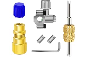 YTFSA A/C Retrofit Valve Kit, BPV31 Bullet Piercing Tap Valve Line Tap Valve Kit, R12 to R134a Conversion Kit with Dust Cap, A/C Recharge Kit for HVAC Refrigerant System R12 R22 R502 R134A
