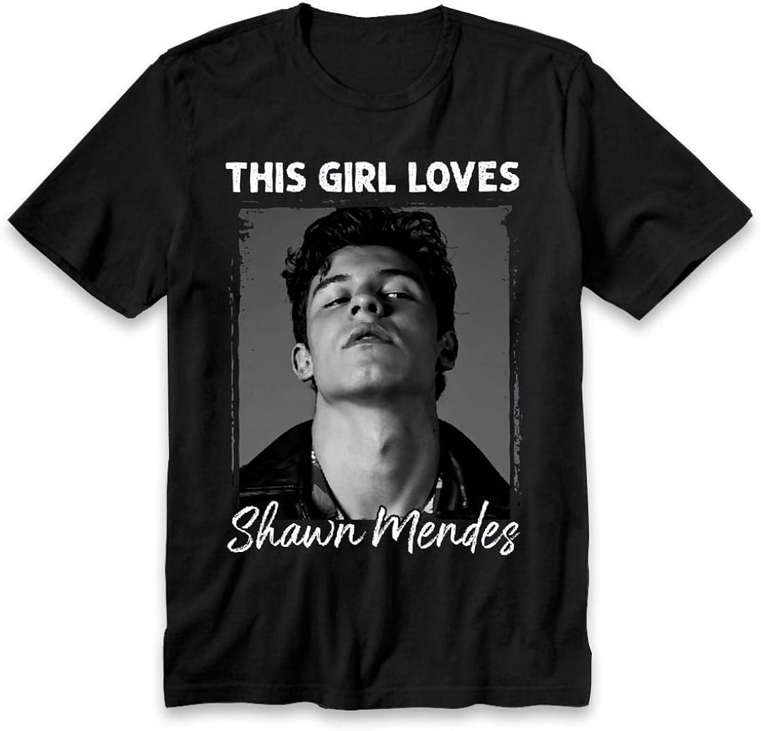 Amazon Com Vintage This Girl Love Shawn Mendes Gift For Fans Chuan Bl T Shirt Black Clothing