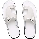 Verdusa Men's PU Leather Thong Sandals Open Toe Slip on Slippers