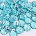 KIBOW 10-Pound Pack Fire Glass Beads Fire Glass Drops for Gas Fire Pit, 3/4 Inch-Pacific Blue