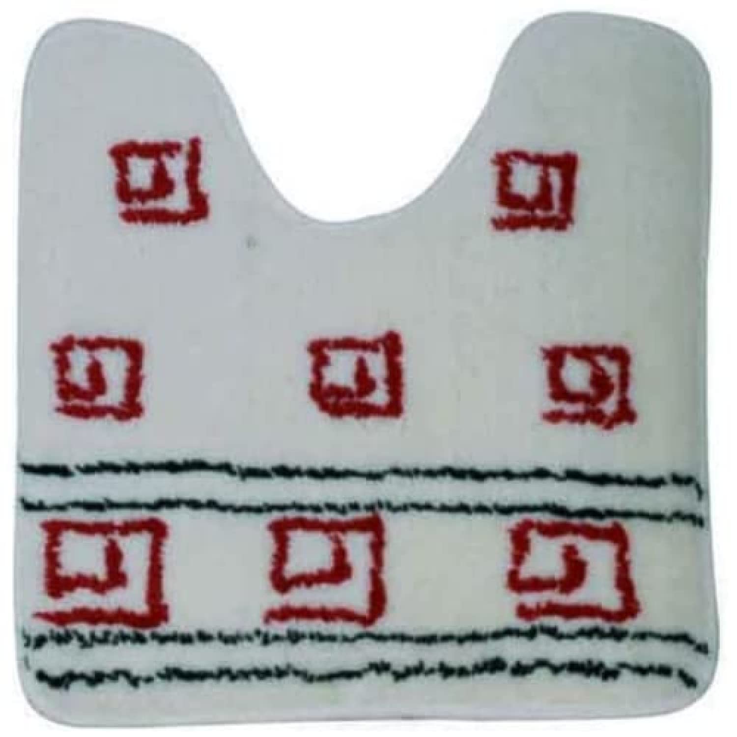 MSV 140159 Bath Mat 50 x 50 x 0.1 cm Acrylic Latex Spiral Red/White