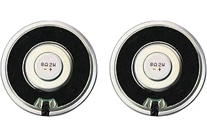 JRGKJCP Small Speaker, 8Ohm / 2W Audio Horn, Speaker Audio Amplifier DIY Accessories, Diameter: 50.7MM/ 2inch, Width : 50.7mm/ 2inch；Height: 10MM/ 0.39 inch, with 20CM Terminal Cable.(2Pack)