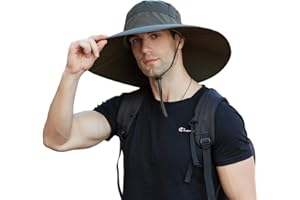 Leotruny Super Wide Brim Bucket Hat UPF50+ Waterproof Sun Hat for Fishing Hiking Camping