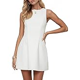 Wenrine Summer Dresses for Women 2026 Elegant Classy Sleeveless Boat Neck A Line Cocktail Party Club Mini Dress