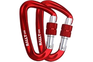 Rallt Carabiners 12kN- Heavy Duty Carabiner Clip for Hiking, Hammock, Backpacking- Lightweight, No Rust Aluminum Camping Accessories