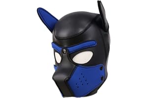 Neyway Pup Hood Mask, Removable Mask Puppy Play Hood, Neoprene Full Face Cosplay Dog Mask Funny Costume Mask(X-Large)