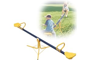 UIABOPZ Teeter Totter for Kids Outdoor, Sit and Spin 360 Degrees Seesaw for Kids Outdoor for Outdoor Ages 2-10, Metal Heavy Duty Indoor & Outdoor Playset Toys for Playground Backyard Playhouse