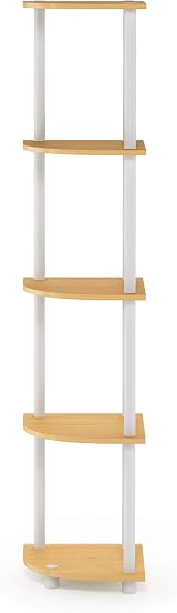 Furinno Turn-N-Tube Corner Shelf 5-Tier Beech Open Storage 29.5x146.6x29.5 cm view 9
