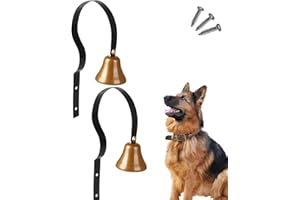 GoldTiger Dog Doorbell,Fixed Metal Dog Doorbell,Dog Bell for Door Potty Training,Bell for Dogs to Ring to go Outside,Manual Assemble Wall Mounted Dog Door Bell (2Pack Black)