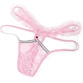 HAVBX Mens Lace Frilly Sissy Panties Pouch Thong, Feminine G string Underwear For Men Sexy Lingerie