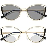 mincl Anti-fatigue Women Cat Eye Bifocal Reading Glasses Fashion Outdoor Transition Photochromic Bifocals Sunglasses Readers