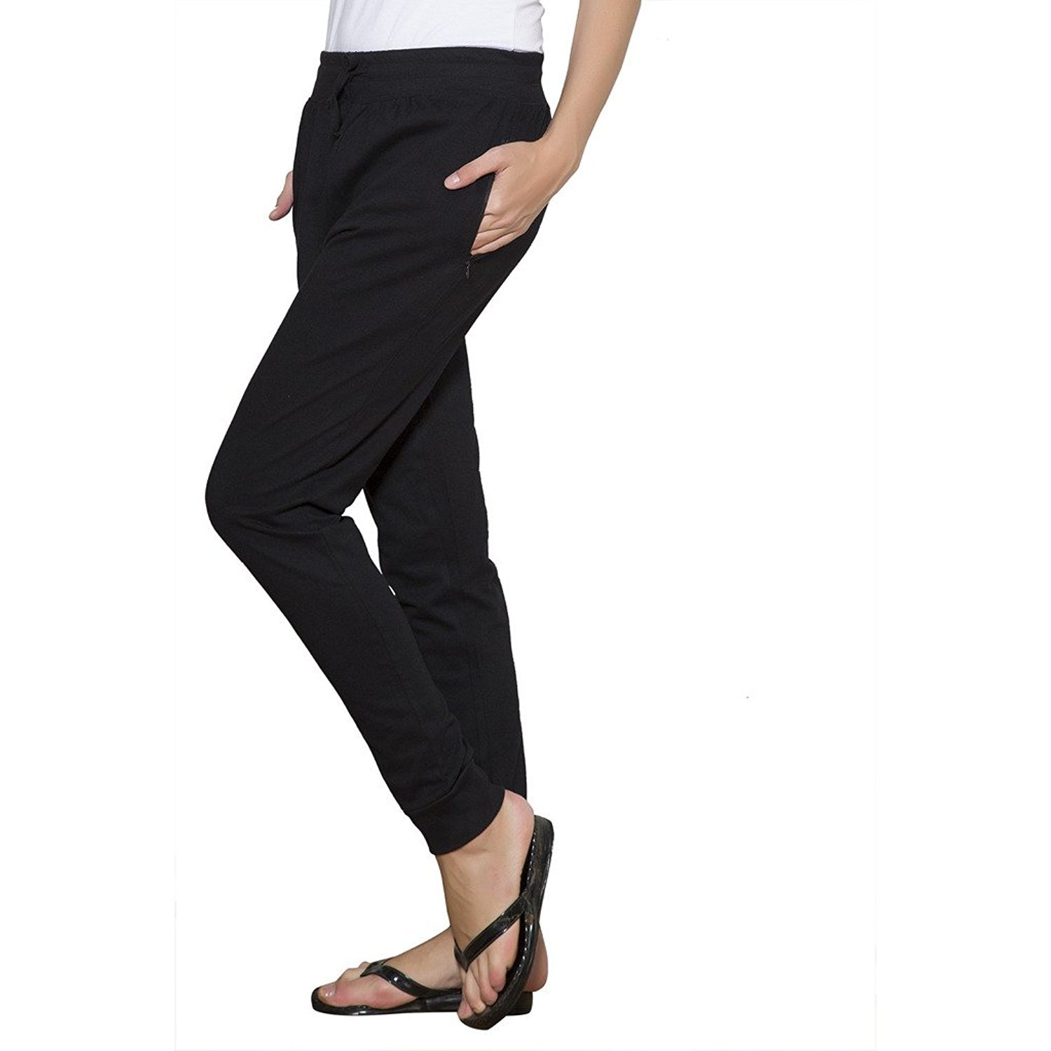 redox women's cotton track pant,pajamas,lowers black (waist 26-36)