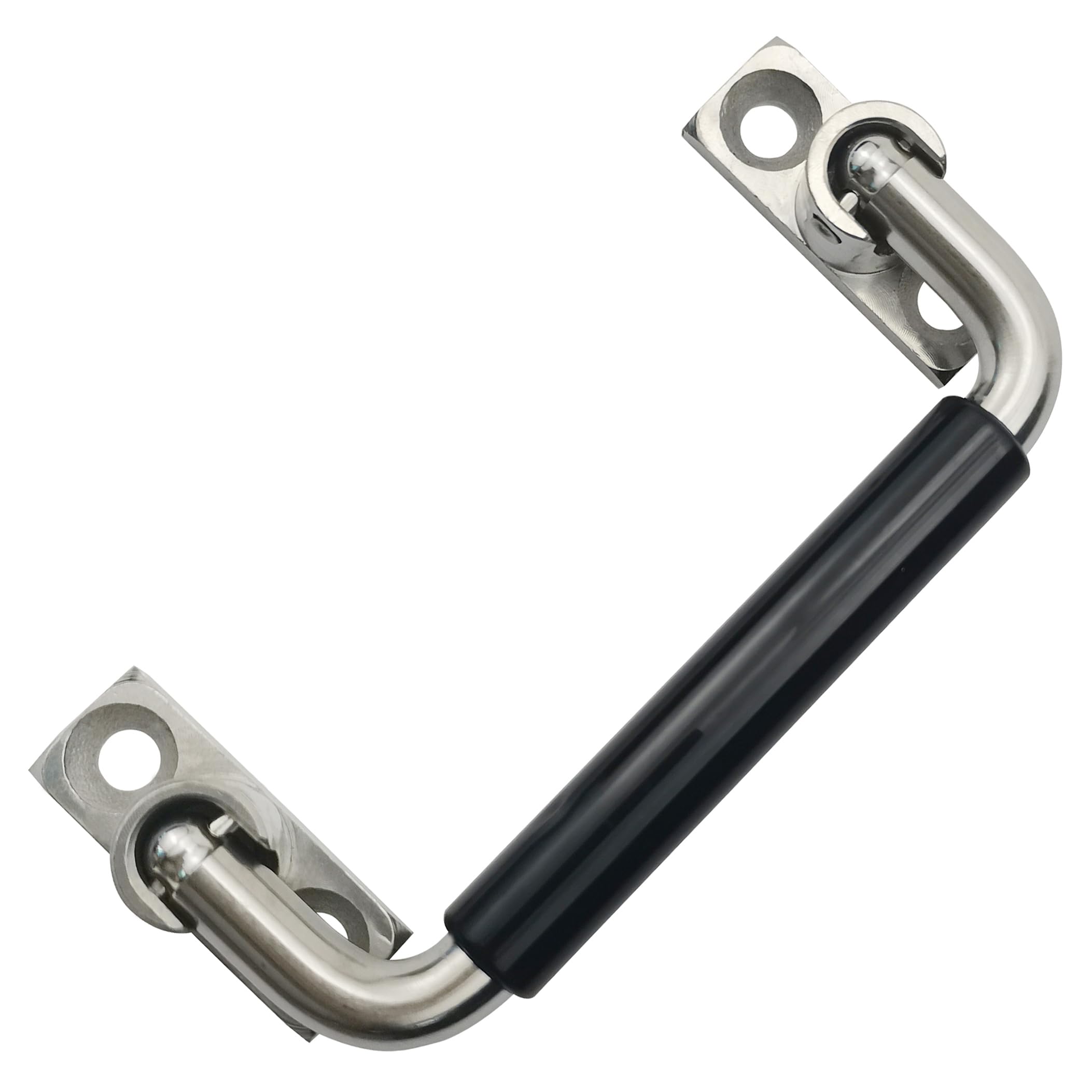 YTKNUT 304 Stainless Steel Foldable Pulls Cabinet Drawer Handle 90 Degrees Folding Pull Handle with Rubber,10cm Hole Center Length,1 Pack
