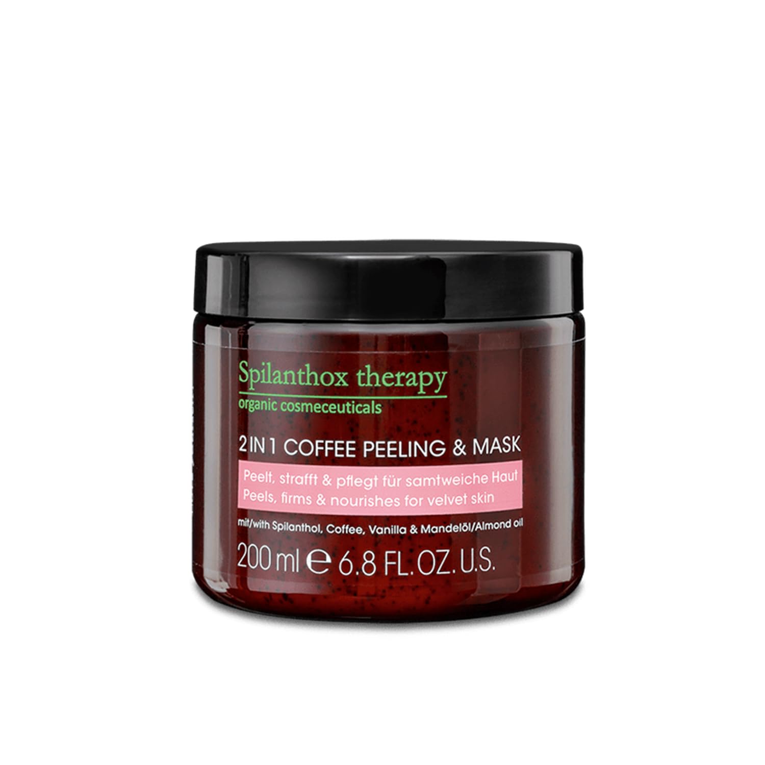 Spilanthox therapy - 2 IN 1 Coffee Peeling & Mask - Face Mask for Firm & Nourished Skin - Spilanthol, Almond Oil & Caffeine - Anti-Aging Facial Care - Vegan Natural Cosmetics - 200ml