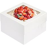 Moretoes 15Pcs Cake Boxes, 12x12x8 Inch White Bakery Boxes with Window Cake Containers Tall Dessert Cardboard Boxes