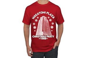 WILD BOBBY Nakatomi Plaza Christmas Party 1988 Classic McClane Die Hard Ugly Christmas Men's Graphic T-Shirt