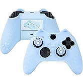 GeekShare Cat Paw Controller Skin Grips Set Anti-Slip Silicone Protective Cover Skin Case Compatible with Xbox Series X Controller with 2 Thumb Grip Caps and 1 Sticker (Blue)