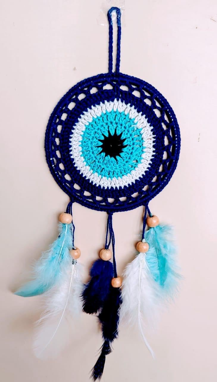 EvilEye DreamCatcher Net Handmade Wall Hanging Crafts Wind Chimes Ornament dream catcher Decoration Wall hanging multicolor feathers