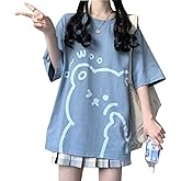 Women Kawaii Bear T-Shirt Cute Japanese Anime Graphic Tees Cartoon Korean Preppy Short Sleeve Baggy Top Oversized Clothes