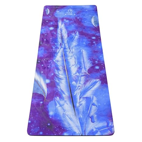 Jodream Natural Rubber Eco-Friendly 5mm Thick Yoga Mat, Non-Slip Premium Microfiber Top with Artistic Design, High Density, Non-Toxic, Oxford Mat Bag ...
