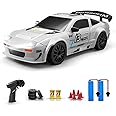 ACAMMZAR RC Drift Car, 1:24 Remote Control Car for Kids, 20KM/H 4WD High Speed RC Cars with LED Lights, Two Batteries, Extra Drifting Tires, Vehicle for Adults Boys Girls