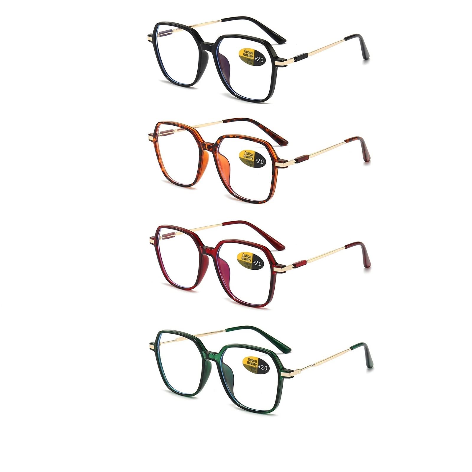 Photo 1 of YQJYWZTF 4 Pack oversized Reading Glasses Blue Light Blocking for Women Men Computer Readers Fashion Eyeglasses (4-Pack, 3, diopters)