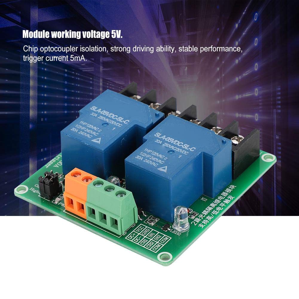 KEYREN Rf Modules Relays 1PCS 2Channel 30A Optocoupler Isolation High and Low Level Trigger