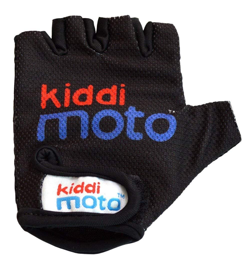 Kiddimoto Black Anti Slip Kids Bike Gloves For Kids Boys & Girls Best Toddler Bike Gloves Ages 2-8 Fingerless Cycling Gloves For Youth Sports Like Mtb, Bmx Dirt Biking, Mountain Bike Riding, Skates — image 1