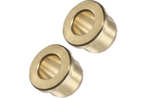 Kozelo 2pcs Flanged Sleeve Bearing - [3/8" x 5/8" x 1/2"] Brass Alloy Oilless Bushing for Equipment Machine Use | Gold