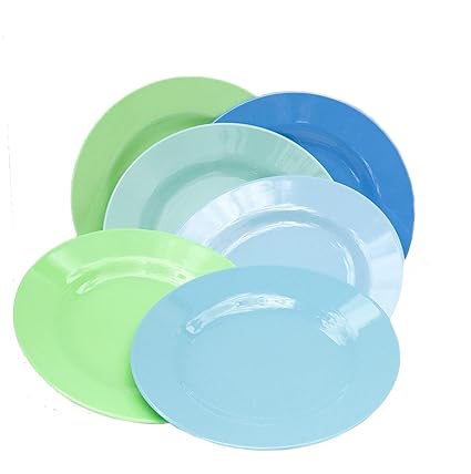 Rice DK Melamine – Melamin-Teller in 6 verschiedenen Blau- und Grüntönen