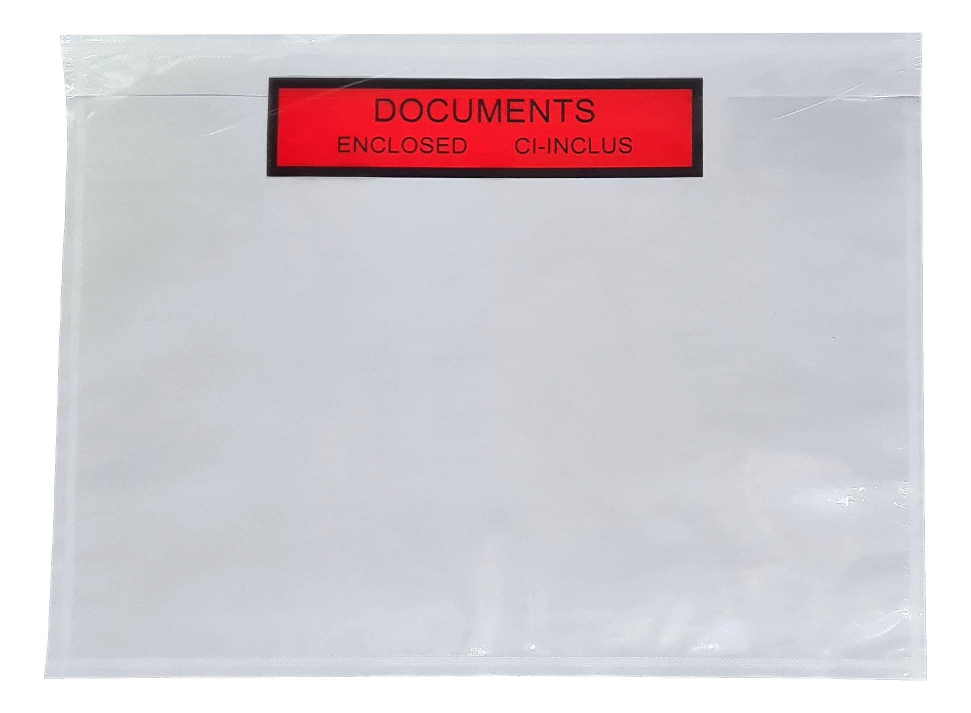 Sleeves 100 Briefcase herein A5 (A4 Sheet Folded in Two) Printed Transparent Adhesive C5 225 x 165 mm