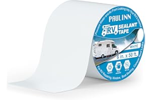 PAULINN RV Roof Sealant Tape, 6 Inch X 50 Foot Natural White Roofing Repair Tape, UV & Weatherproof Roof Seal Tape for RV Camper Trailer Boat Sealing Leak Repair