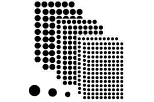 QHAJRYYC 580 PCS Self-Adhesive Screw Covers Caps, Covers Caps Dust Proof Sticker, 12mm, 15mm, 21mm 6 Sheets Self-Adhesive Screw Hole Stickers (Black)