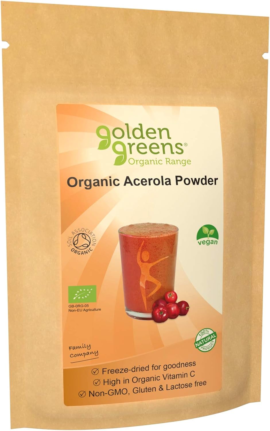 GOLDEN GREENS ORGANIC Organic Acerola Powder 50g (PACK OF 1)