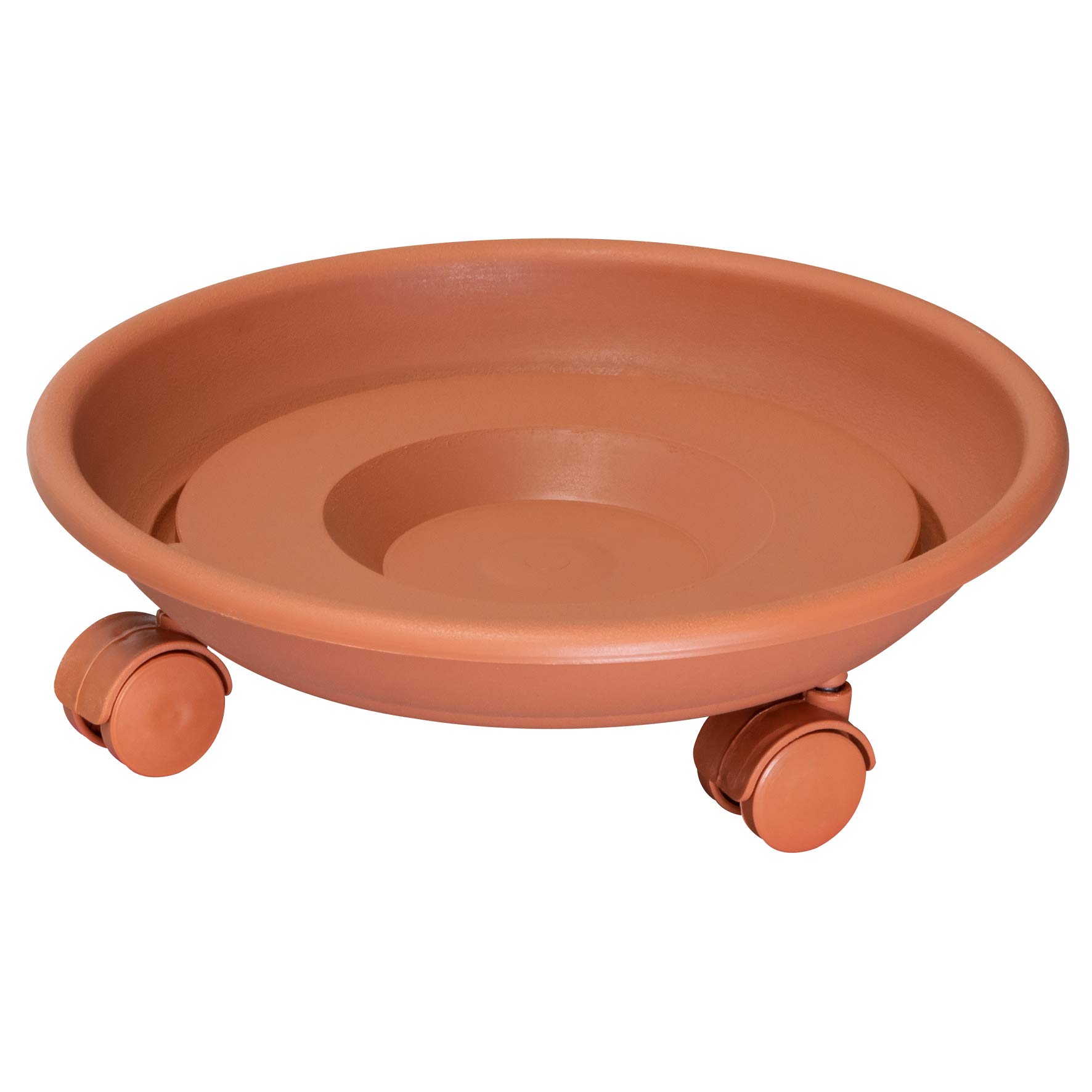 WAGNER Plant trolley SERIE K Ø 27,5 x 8,5 cm I Coaster & plant trolley for indoor + outdoor use I Container trolley made of synthetics, terracotta I Load capacity 30 kg I Made in EU - 20102101