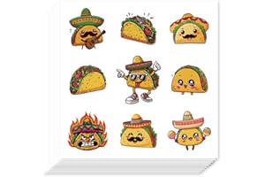 AHANDMAKER 180Pcs Taco Planner Stickers Anthropomorphic Cartoon Taco Self-Adhesive Decals for Planner Calendar Scrapbook Craf