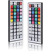 BZONE 44 Key RGB LED IR Remote Control 2 Pack,LED Light Remote Replacement Controller Wireless Dimmer for 3528 2835 5050 RGB LED Strip Lights