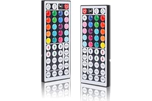 BZONE 44 Key RGB LED IR Remote Control 2 Pack,LED Light Remote Replacement Controller Wireless Dimmer for 3528 2835 5050 RGB LED Strip Lights
