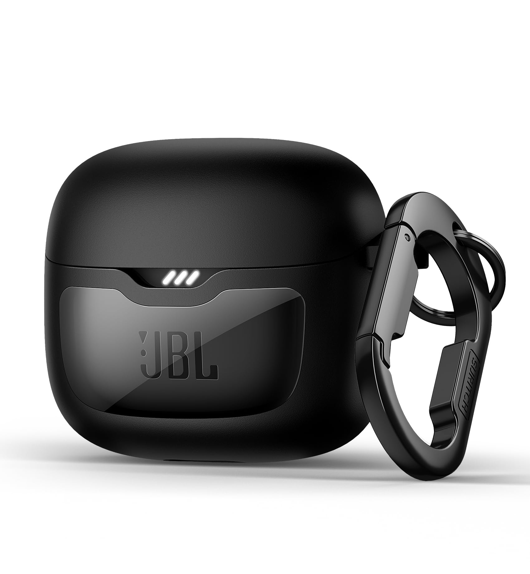 Photo 1 of SURITCH Magnetic Bumper Case Compatible with JBL Tune Flex Earbuds, Rugged Shockproof Protective Covers for JBL Tune Flex with Magnetic Lid Lock & Carabiner & Cleaning Kit & Removal Tool, Black
