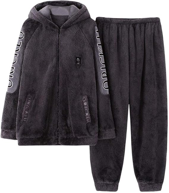 Bienwwow Men's Pajamas Fleece Pajama Pants and Hoodie Super Soft