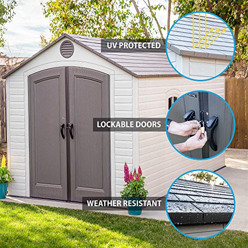 Lifetime 60075 8 X 15 Ft Outdoor Storage Shed Desert Sand Pricepulse lifetime-60075-8-x-15-ft-outdoor-storage-shed-desert-sand-pricepulse
