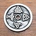 OhDeal4U Nordic Coin Amulet Vegvísir Odin Triple Horn Triquetra Valknut All in one Pewter Pendant (Adjustable Black Cord)