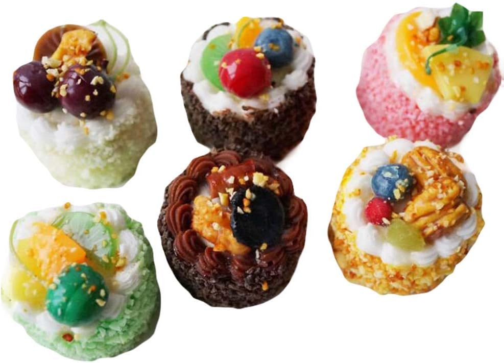 Panda Legends 6 Pieces Round Artificial Cake Fake Cake Model Party Decoration Bakery Display