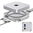 GEWOKLIY Mac mini Studio Dock and Stand, Hub with SSD Enclosure for NVME/SATA M.2, 4K HDMI Adapter 10Gbps USB A/C Port, TF/SD Card Reader, Dock for Mac mini M1/ M2 and Mac Studio 2024 | Accessories