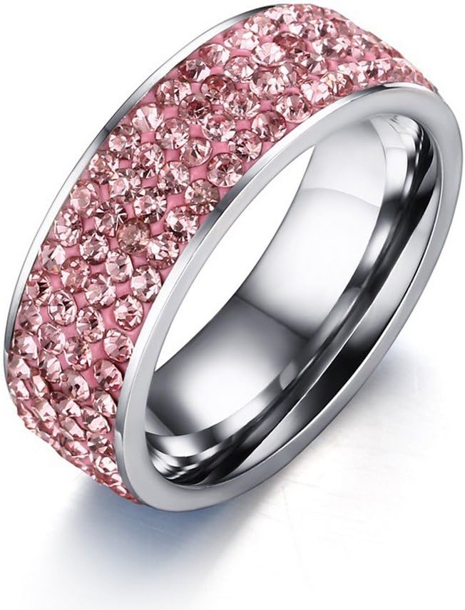 SMRING wedding rings stainless steel rings with crystal rings jewelry