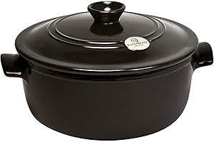 Emile Henry Flame Round Stewpot Dutch Oven, 4.2 quart, Charcoal (794540)