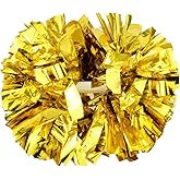 Hooshing 2/6/12PCS Cheerleading Pom Poms with Baton Handle for Team Spirit Sports Dance Cheering Kids Adults