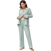 HEARTNICE Women Soft Pajama Sets, Long Sleeve knit Sleepwear Button Up 2-Piece Pjs Lounge Sets