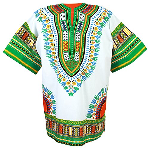 African Dashiki Cotton Mexican Poncho Hippie Tribal Ethic Boho Shirt White ad12wt2 - Image 2